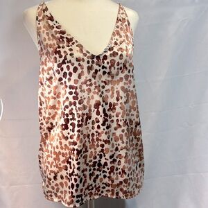 Stars Above Leopard Pattern Top, Size L, Nwot